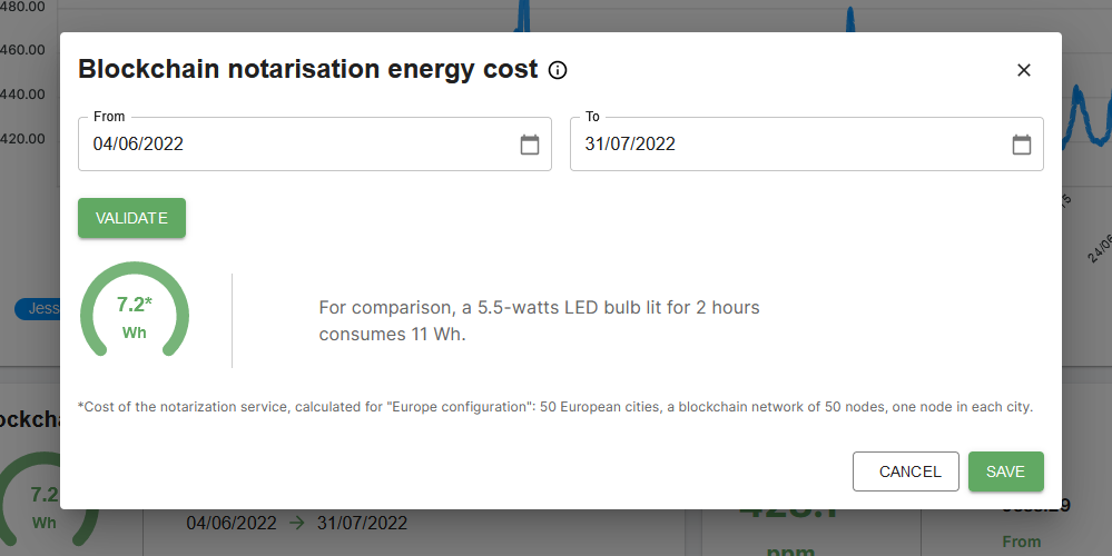 Dashboard energy widget